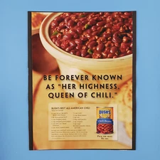 2004 Bush's Best Chili Beans All American Chili Recipe Print Advertisement