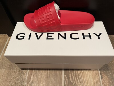 NEW GIVENCHY men's US Red 4G Rubber and Tonal Leather