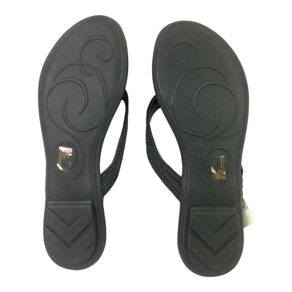 Sandálias chinelo Isotoner femininas Ava tamanho 10 pretas - Imagem 4 de 4