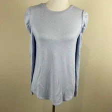 A New Day Women's Small Blue Balloon Sleeve Blouse Long Sleeve Pullover