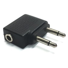 3.5mm Female to Double Male F/M Air Plane Headphone Socket Adapter for Headset