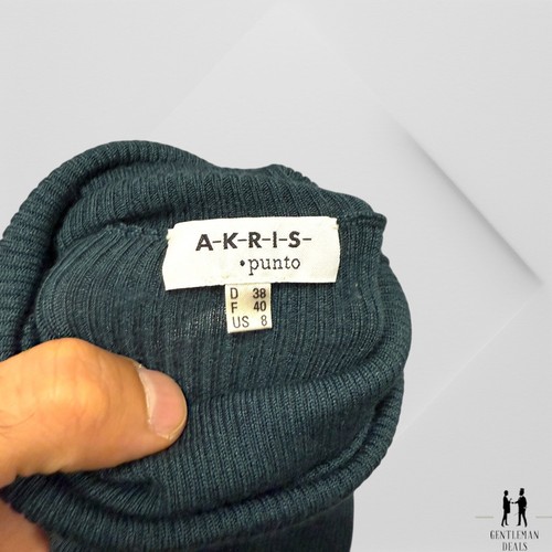 Akris Punto Turtleneck Lightweight Sweater Top Green 8 US Cashmere Silk Cashmere - Picture 3 of 8