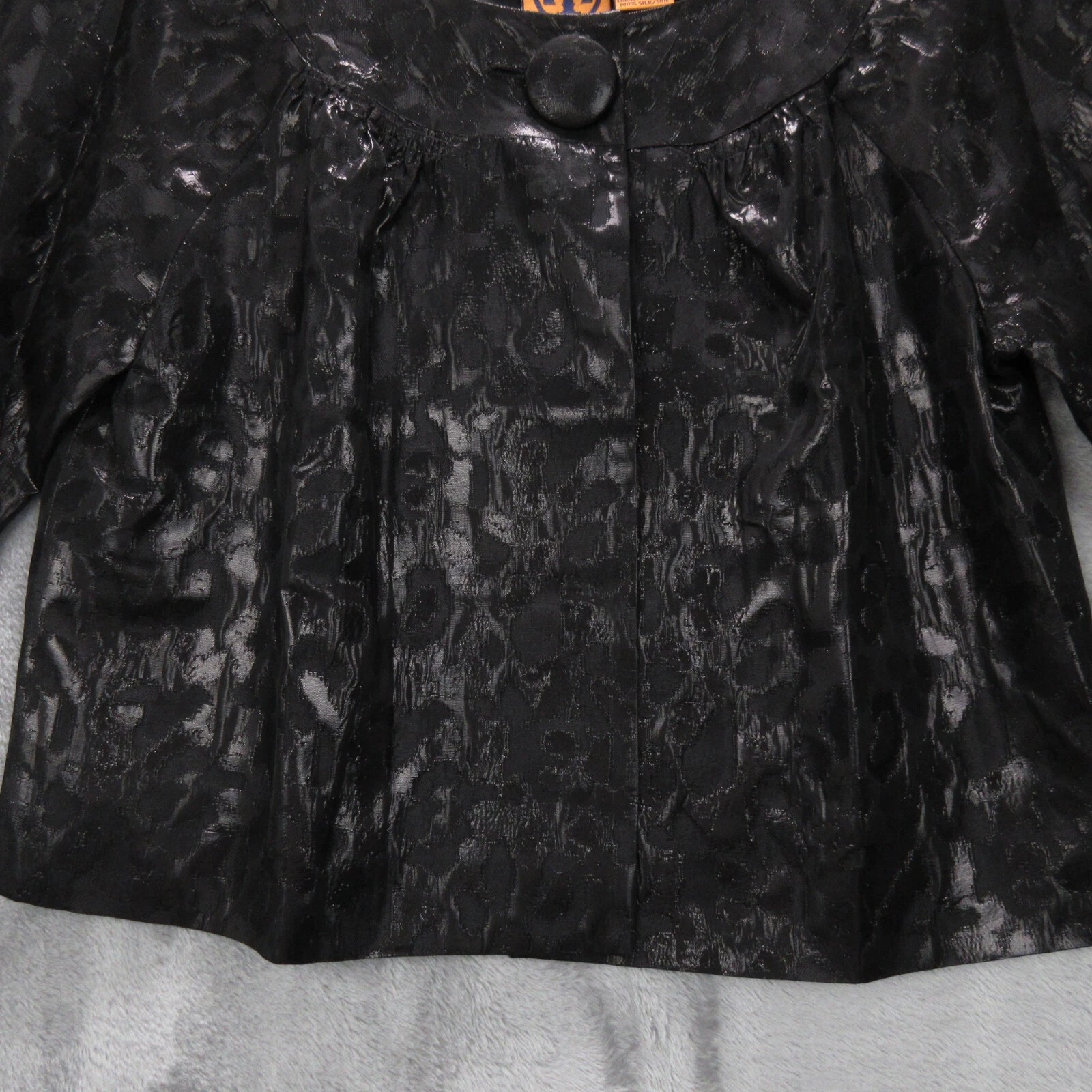 Tory Burch Giacca Donna 2 Nero Crop Bolero Foderato Giacca Grandi Bottoni Accenti