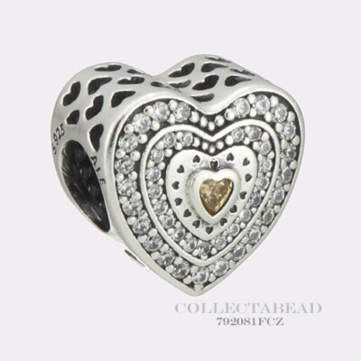 Original Pandora Sterling Silber Lavish Heart CZ Charm 792081FCZ