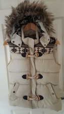 Blonde & Blonde Fairisle/nordic Style Gilet 10 Wood Toggles Zip Hood