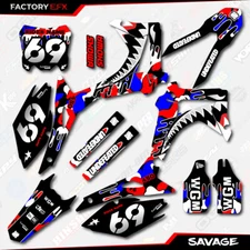 USA Red White Savage Graphics Kit fits Honda CRF450R 13-16 Crf 450 Crf450 Decals