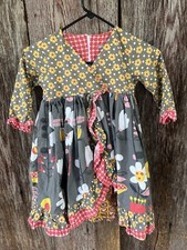 Jelly the Pug 6 Ruffle Tiered Floral Dress w Buttons Twirl Long Sleeve