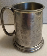 Vintage English Pewter Child's Cup ABC-123 Sheffield 3" Tall