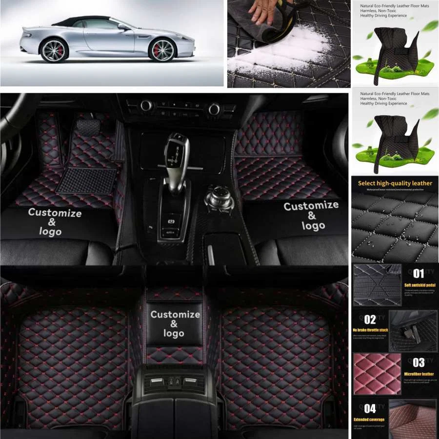 For Aston Martin DB9 Car Floor Mats Handmade Liners Anti-Slip Carpets - Image 4 of 4