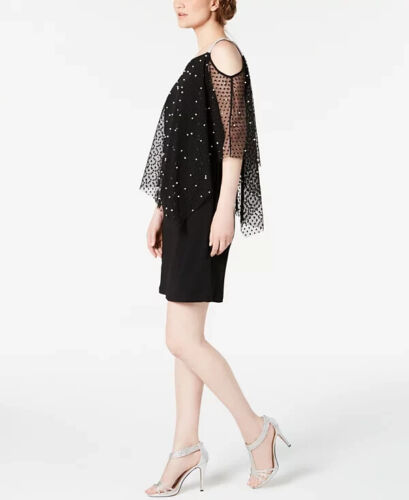 MSK ABITO DONNA OVERLAY STRASS COLORE NERO TAGLIA X LARGE NUOVO CON ETICHETTE - Foto 3 di 4