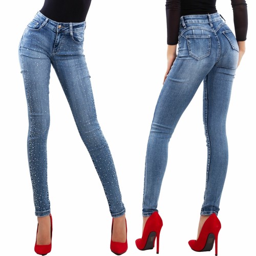 Jeans donna pantaloni strass push up skinny slim elasticizzati TOOCOOL  XM-1080 | eBay