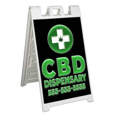 CUSTOMIZABLE CBD DISPENSARY Signicade 24x36 Aframe Sidewalk Sign Banner ...