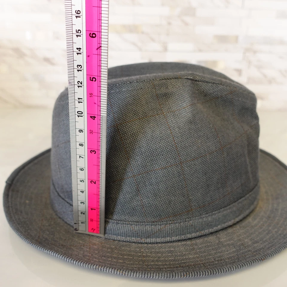 Adams Hats Mens Size Medium Wool Crushable Fedora Feather Gray Tweed Vintage USA Foto 3 de 4