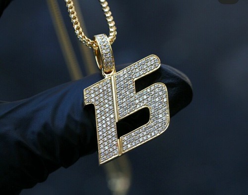 Custom Lucky 15 Number Pendant 14K 