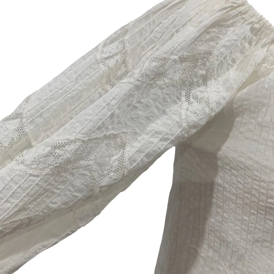 Vestido Vintage Gonzalo Bauer Algodón/Encaje Hombro Descubierto Ligero Boho Hippie Foto 4 de 4