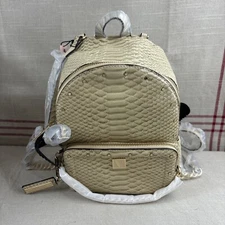 Victoria's Secret Tan Snake Skin Studs Mini Backpack Chain Zipper NWT