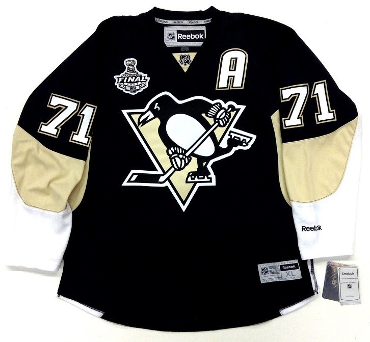EVGENI MALKIN PITTSBURGH PENGUINS 2009 STANLEY CUP REEBOK PREMIER HOME JERSEY