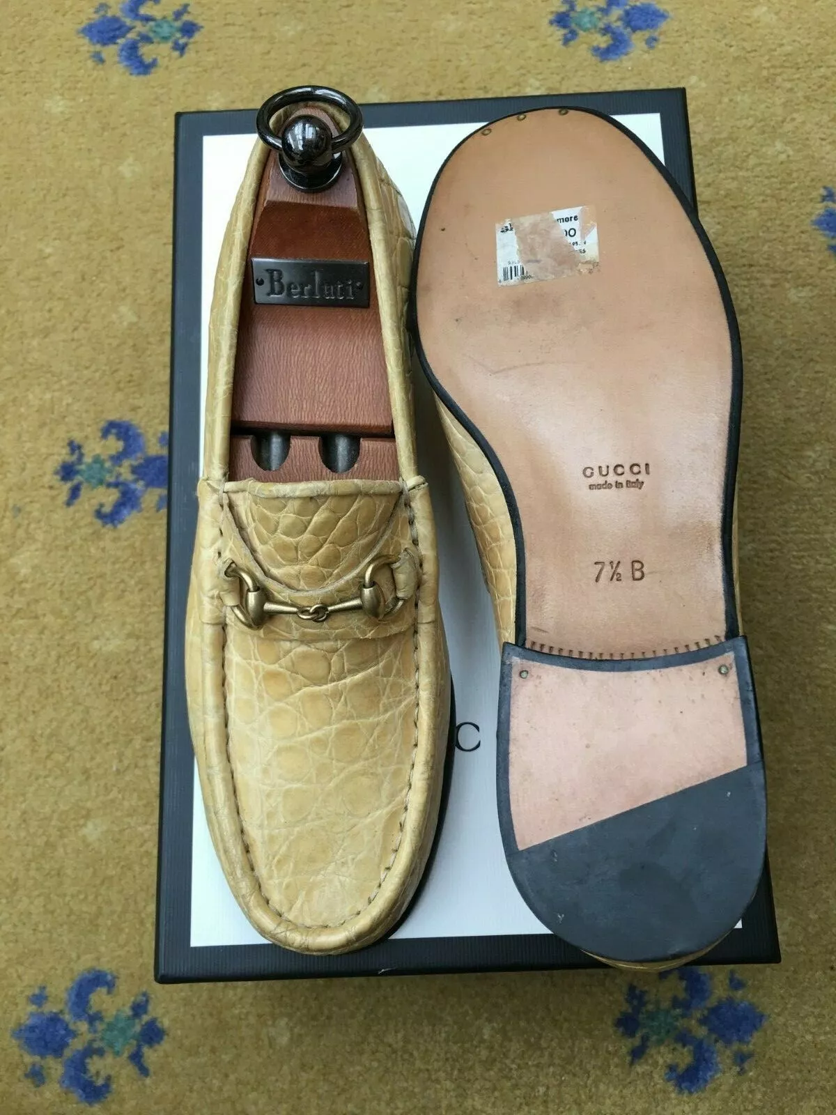 Mocassins Gucci Crocodile Chaussures Femme Horsebit Femme Moutarde UK 5 US 7 38 Neuf