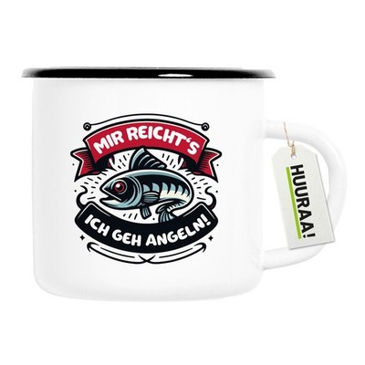 Emaille Tasse Mir reichts's ich geh angeln Fisch Geschenkidee Mir reichts's ich