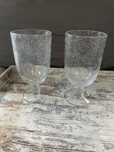 Southern Living at Home BELLA LUNA Water L Goblet Glass Bubbles 7.25” Tall Qty 2