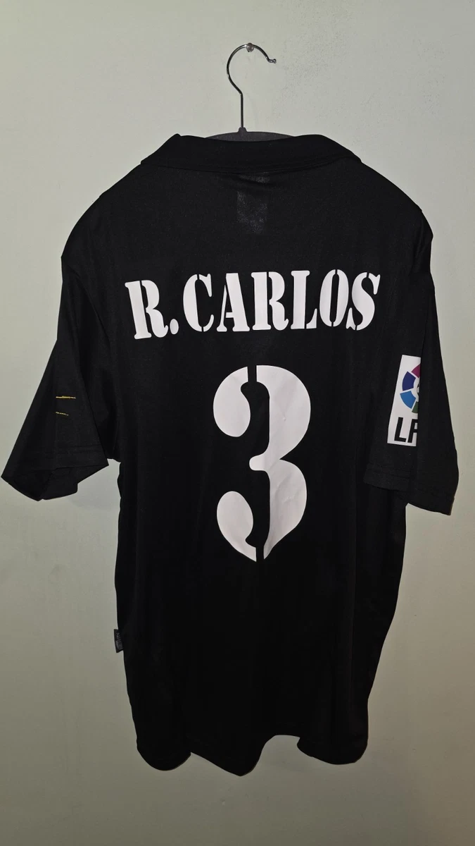 Real Madrid Retro 2001-'02 adidas Away Black Roberto Carlos #3 XXL