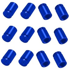 12 PCS Bullet Valve Stem Caps, Universal Bullet Shell Tire Valve 12 PCS Blue