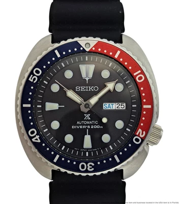 New Old Stock Seiko Prospex Turtle Pepsi Bezel Automatic Running Wrist Watch