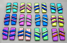 MATCHING PAIR Lot 24 pcs EARRINGS HANDMADE DICHROIC FUSED GLASS C3 CABOCHONS