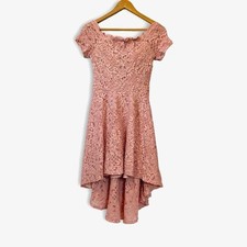 City Studio Women's Size 5 Triangle Sparkly Dusty Pink Dress Off The Soulder
