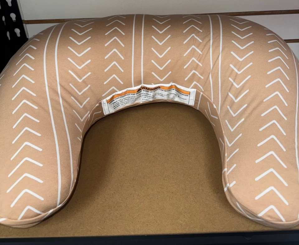 Boppy Nursing Pillow With Organic Cover (Camel Stitch Stripe) New Shape - Image 4 of 4