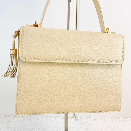 Auténtico bolso bandolera de cuero marfil Valentino Garavani de 2 vías - Imagen 4 de 10