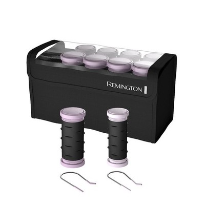 Remington Compact Ceramic Dual Voltage Hot Rollers Purple Black 10pc Set