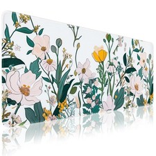 Floral Desk Mat, Desk Matt for Desktop Non-Slip, Large Mouse Pad with Stitche...