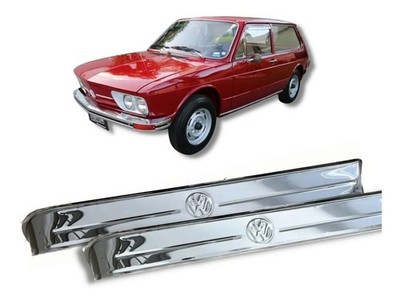 26.4'' Window Vent Shades VW Logo Brasilia Variant T3 Stainless Steel PAIR 2pcs