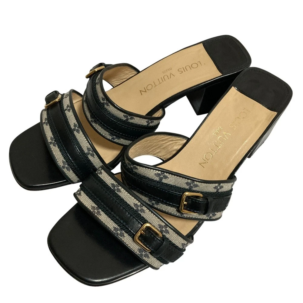 Louis Vuitton フローラル刺繍 ミュール サンダル 37サイズ Louis