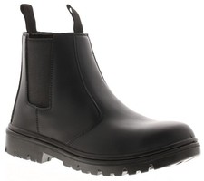 Tradesafe Mens Safety Boots Dealer Slip On Twin Gusset Steel Toe Cap Black UK Si