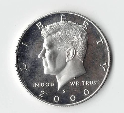 2000 S SILVER PROOF KENNEDY HALF DOLLAR - BU