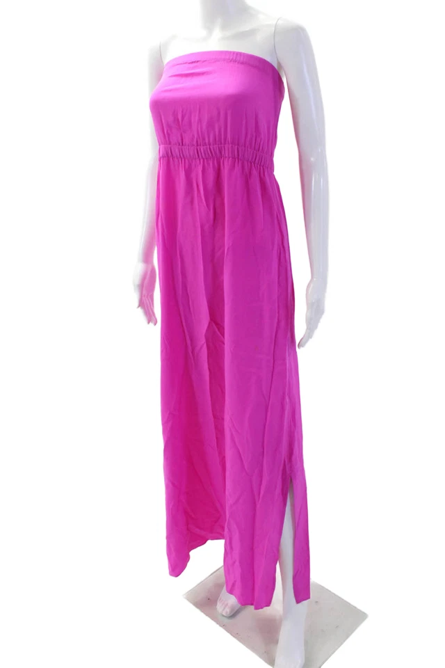 Twelfth Street by Cynthia Vincent Women Maxi Sundress Pink Silk Size M - Image 2 of 4
