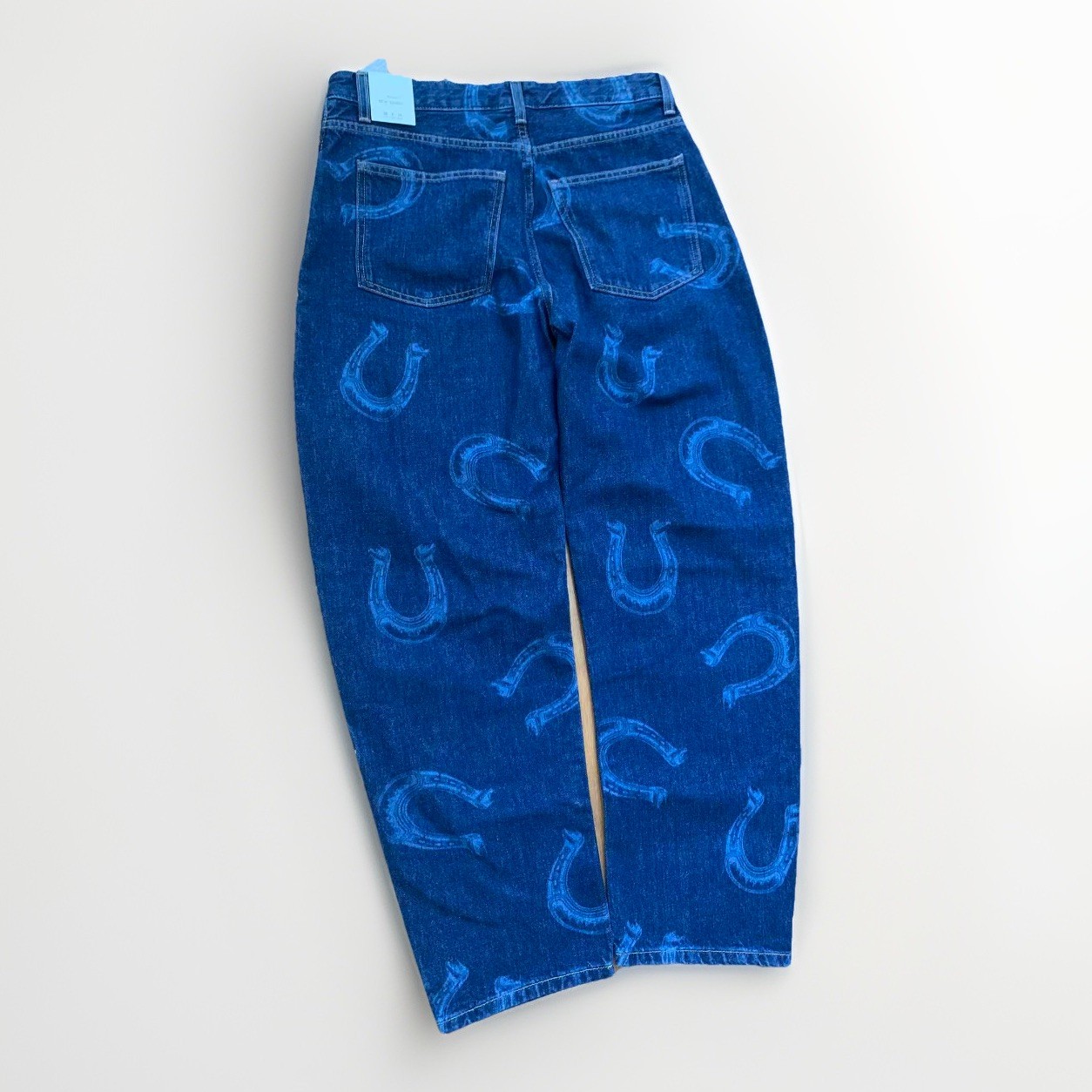 (New) Zara Women High Waist Horseshoe TRF barrel Jeans Navy Blue Size US4  thumbnail 3