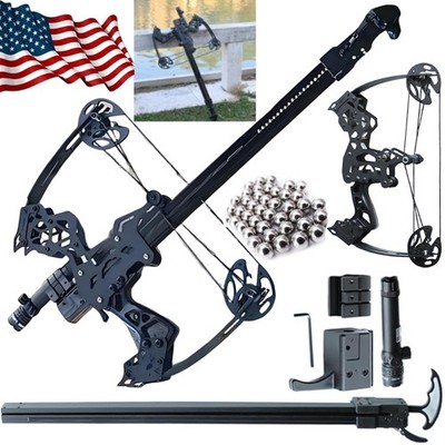 Archery Mini Compound Bow 45lb Shoot Rapid Bow Shooter Steel Ball Launcher Hunt