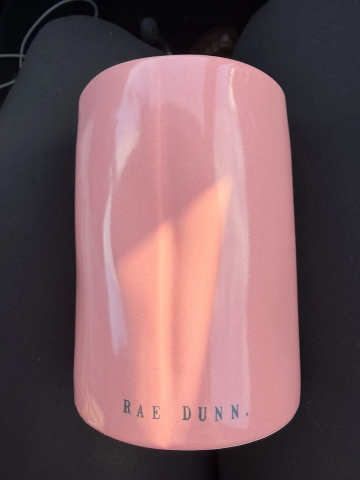 RAE DUNN "ABUELA" Pink Ceramic Candle Jar/Vase/Mug - Empty, Excellent Condition - Image 3 of 4