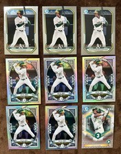 2026 Bowman Chrome Leo De Vries Prospect Lot (9) Sterling Refractors Top 100 A’s