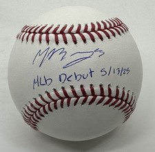 Moises Ballesteros Autographed Rawlings ROMLB Baseball Cubs MLB Debut ! Fanatics