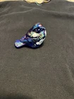 Fenton Glass Cobalt Blue Iridescent carnival Happiness Song Bird Flowers Farley