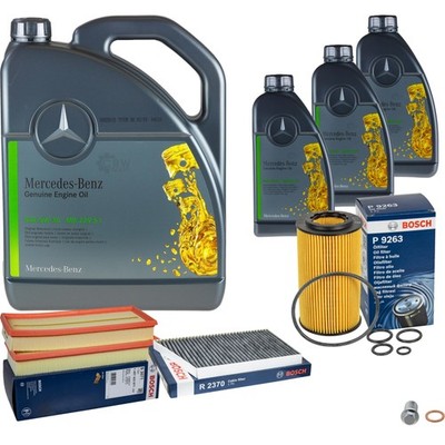 BOSCH Inspektionspaket 8 L Öl Mercedes 5W-30 229.51 für C-Klasse C 240 320 CLK