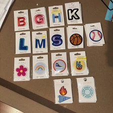 Ink & Barrel Initial Letter  Sports Fun Adhesive Patch Iron-On Style You Pick