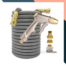 Flexi Hose Pipe Expandable Garden Hose 25-100ft High Pressure Metal Fittings