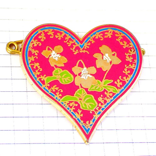 Sisley Pink Heart Brooch France Limited Antique Vintage Collectible