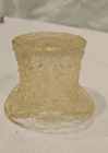 Vintage Fenton Daisy and Button Clear Glass Top Hat Toothpick Holder 2.5