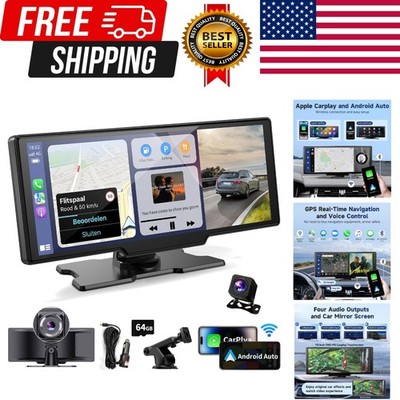 Wireless Portable Carplay Screen for Car - 10.26Inch Carplay & Android Auto C...
